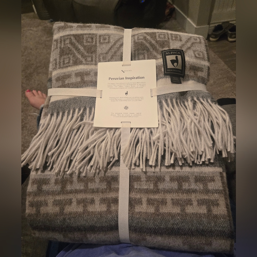 NEW Incalpaca Alpaca Peruvian throw Blanket 79X59.